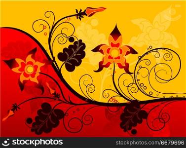 Decorative floral background, vector