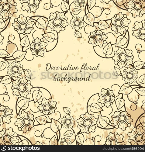 Decorative floral background vintage style. Vector illustration. Decorative floral background vintage style