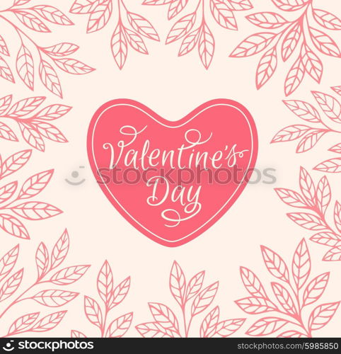 Decorative floral background with heart for Valentine&rsquo;s day