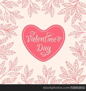 Decorative floral background with heart for Valentine&rsquo;s day