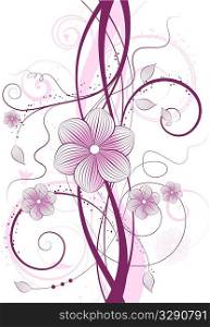 Decorative floral design in shades of pink