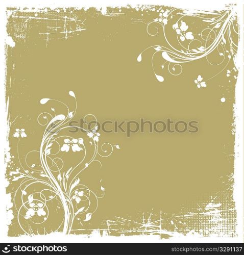 Decorative floral design on a grunge style background