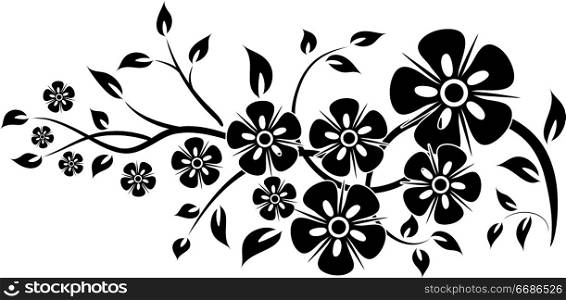 Decorative floral element for design, vector