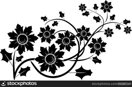 Decorative floral element for design, vector