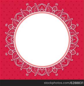 Decorative floral frame on a red background