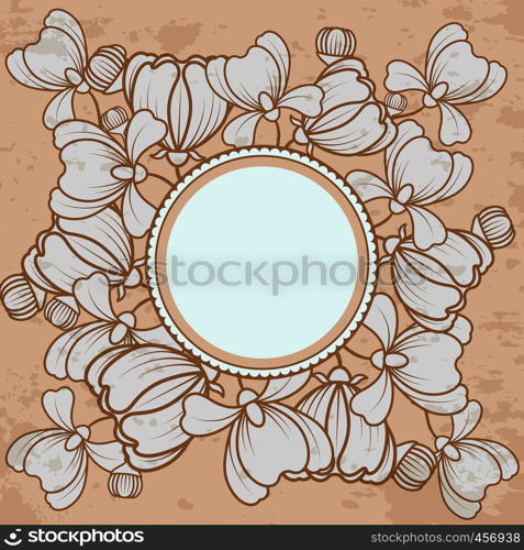 Decorative floral grunge background vintage style. Vector illustration. Floral grunge background vintage style