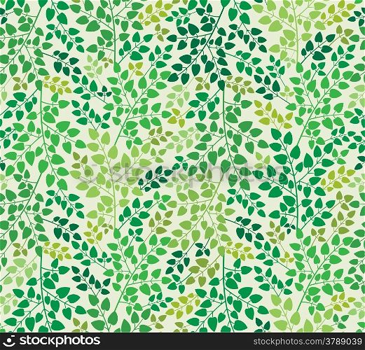 Decorative floral seamless pattern with branches and leaves