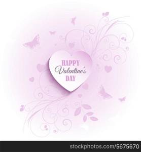 Decorative floral Valentine&rsquo;s day background with butterflies
