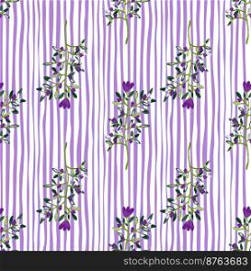 Decorative forest flower endless wallpaper. Hand drawn herbal seamless pattern. Freehand organic background. Design for fabric, textile print, wrapping, cover. Vector illustration.. Decorative forest flower endless wallpaper. Hand drawn herbal seamless pattern.