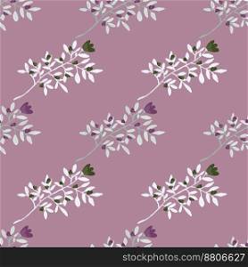 Decorative forest flower endless wallpaper. Hand drawn herbal seamless pattern. Freehand organic background. Design for fabric, textile print, wrapping, cover. Vector illustration.. Decorative forest flower endless wallpaper. Hand drawn herbal seamless pattern.