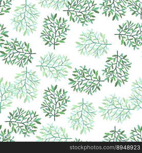 Decorative forest twig endless wallpaper. Hand drawn branches with leaves seamless pattern. Botanical sketch background. Design for fabric, textile print, wrapping, cover. Vector illustration. Decorative forest twig endless wallpaper. Hand drawn branches with leaves seamless pattern.