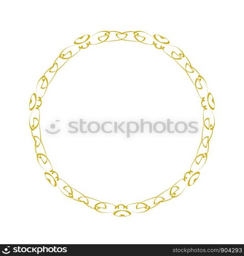Decorative frame. Elegant vector element for design in Eastern style, place for text. Golden outline floral border. Lace illustration for invitations and greeting cards