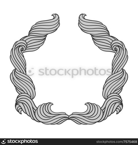 Decorative frame from waves. Background with sea, river or water curls. Wavy striped abstract fur or hair.. Decorative frame from waves. Background with sea, river or water curls.