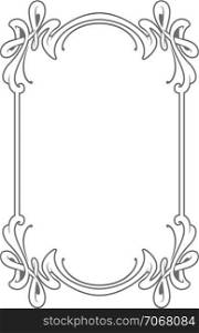 Decorative frame in art nouveau style. Wedding invitation. Design element