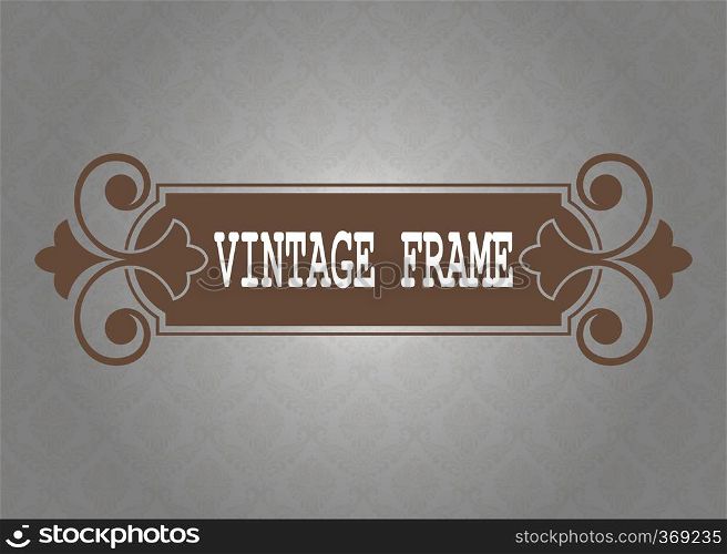 decorative frame in vintage style with beautiful filigree and retro border for premium invitation or wedding card on ancient background, luxury postcard, ornament vector