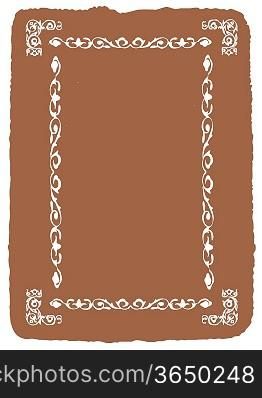decorative frame on brown background, vector illustration