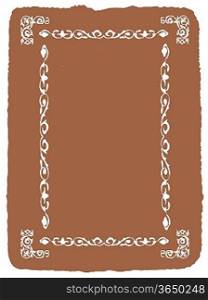 decorative frame on brown background, vector illustration