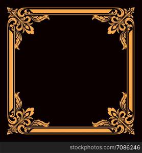 decorative frame with beautiful filigree and retro border in vintage style for luxury postcard , certificate, premium invitation or wedding card on ancient background, ornament vector