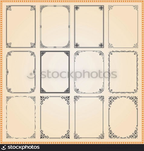 Decorative frames and borders set vector