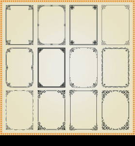 Decorative frames and borders set vector