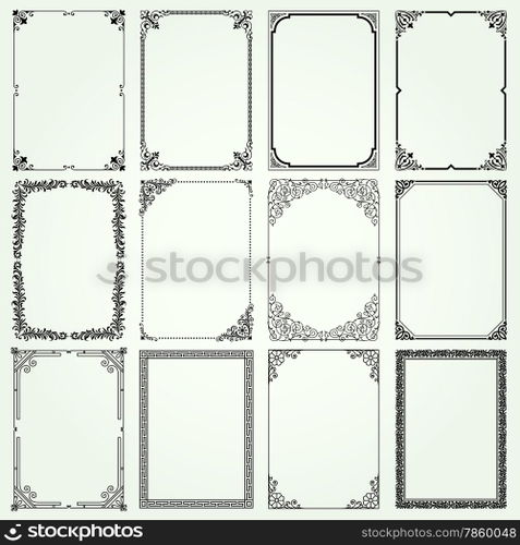 Decorative frames and borders set vector