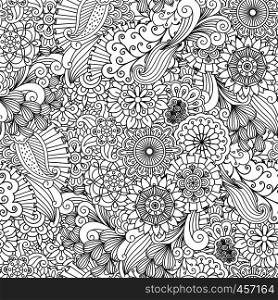 Decorative geometric background made of flowers and kaleidoscope patterns on white. Decorative geometric background made of flowers