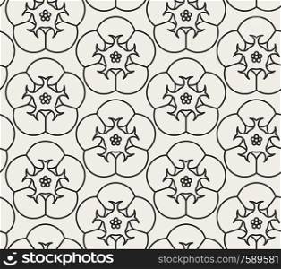 Decorative geometrical floral seamless pattern. Vector background with flowers.