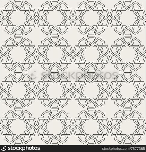 Decorative geometrical seamless pattern. Traditional arabian and moroccan oriental ornamental background. Vector illustration.