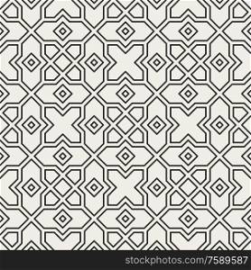 Decorative geometrical seamless pattern. Traditional oriental ornament. Vector background.