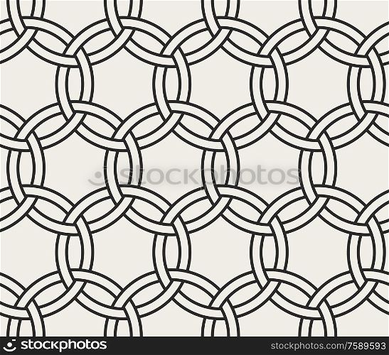 Decorative geometrical seamless pattern. Traditional oriental ornament with circles. Vector background.