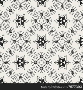 Decorative geometrical seamless pattern. Traditional oriental ornamental background. Vector illustration.