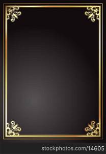 Decorative gold frame on a black gradient background