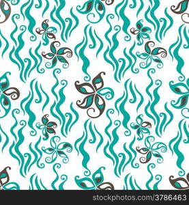 Decorative graphic color curly seamless background pattern