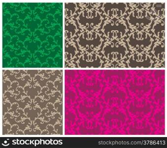 Decorative graphic color curly seamless background patterns