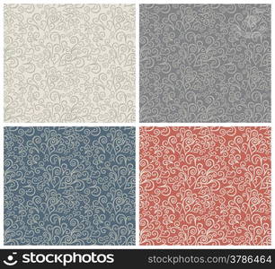 Decorative graphic color curly seamless background patterns