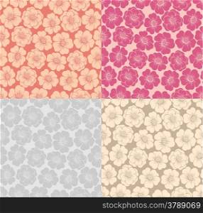 Decorative graphic colour seamless background pattern with flowers