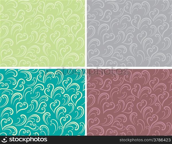 Decorative graphic spring curly seamless background patterns