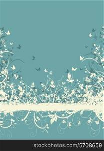 Decorative grunge background with a floral design
