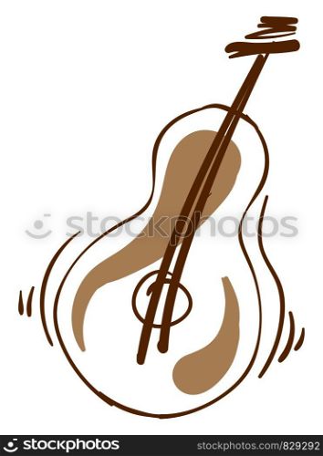 Decorative guitar, illustration, vector on white background.