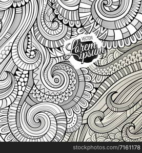 Decorative hand drawn nature ornamental ethnic vector background. Decorative ethnic vector background