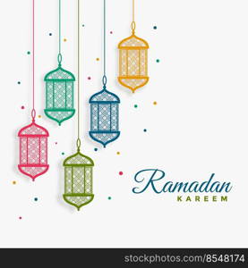 decorative hanging lanterns ramadan kareem background