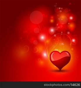 Decorative heart background with abstract floral design background