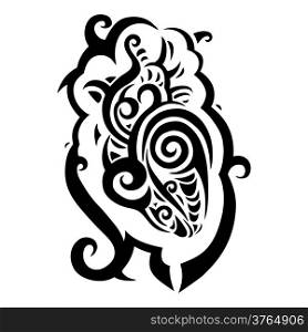 Decorative heart. Tribal pattern. Ethnic tattoo. Vector illustration.