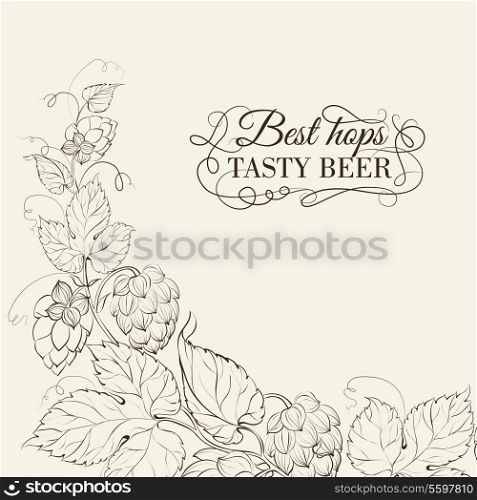 Decorative hops cover design. Vector illustration.