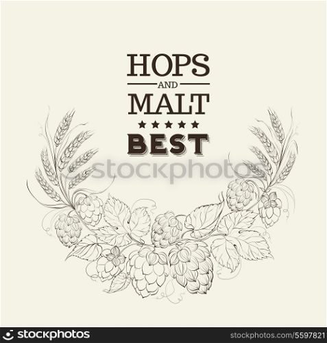 Decorative hops cover design. Vector illustration.
