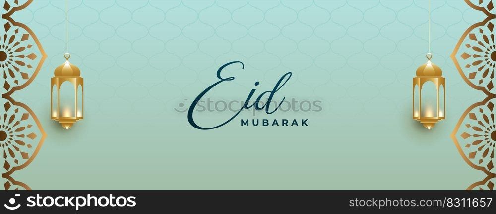 decorative islamic eid mubrak arabic banner design