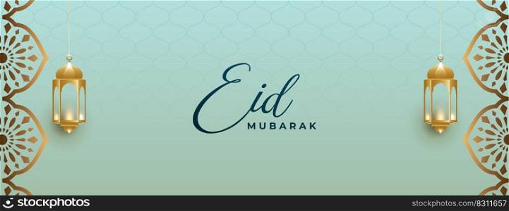 decorative islamic eid mubrak arabic banner design