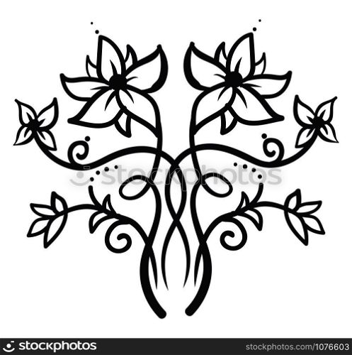 Decorative jasmine, illustration, vector on white background.