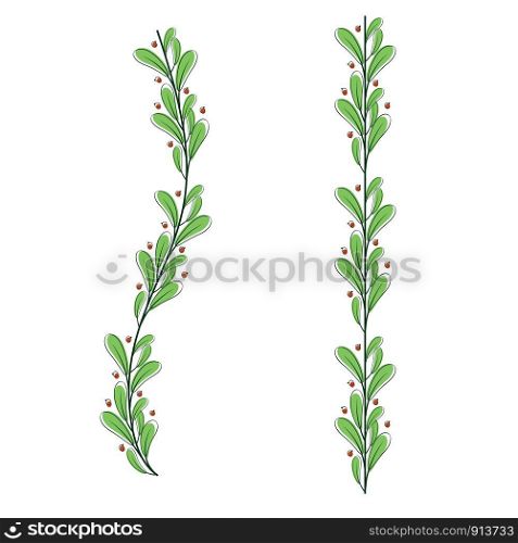 Decorative leaf romantic blossom decor stock illustration