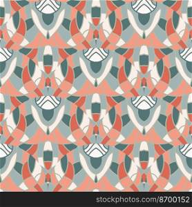 Decorative linear kaleidoscope mosaic ornament. Abstract shapes seamless pattern. Geometric design for fabric, textile print, wrapping paper, cover. Vector illustration. Decorative linear kaleidoscope mosaic ornament. Abstract shapes seamless pattern.
